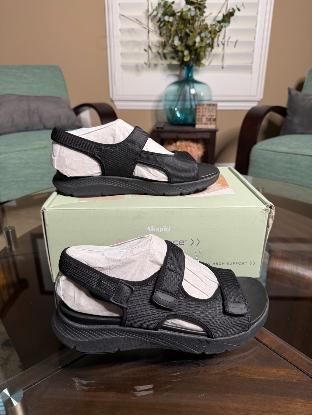 Alegria By Pg Lite Sandie Rebounce Comfort Sandals Black Sz 10 Nwt! — image 6 of 8